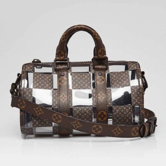 Louis Vuitton Transparent Vinyl and Monogram Canvas Chess Keepall 25 Bandouli... - Picture 1 of 11